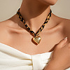 Summer Alloy Pendant Leopard Print Cord Necklaces FS-WG0DEDB-07-1