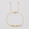 Natural Citrine & Brass Beads Braided Bead Bracelets for Women HH4245-7-1