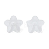 Transparent Frosted Acrylic Flower Beads X-PL554-5
