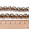 Electroplated Natural Agate Beads Strands G-B191-A07-10mm-17-3