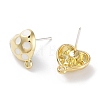 Golden Alloy Enamel Stud Earring Finding Accessories FIND-U006-08G-02-2