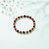 Glass & Iron Round Beaded Stretch Bracelet for Women BJEW-JB08510-01-2