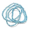 Baking Painted Transparent Glass Beads Strands DGLA-F002-04E-3