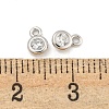 925 Sterling Silver Pave Clear Cubic Zirconia Flat Round Charms STER-B005-01P-3