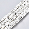 Electroplated Natural Lava Rock Beads Strands G-T114-63S-3