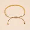 Adjustable Brass Round Braided Bead Bracelets for Women MI8325-5
