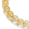 Natural Yellow Quartz Beaded Stretch Bracelets BJEW-JB10070-04-2