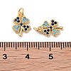 Clover Brass Micro Pave Cubic Zirconia Charms KK-B102-04G-3