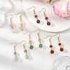 Natural Mixed Stone Round Dangle Earrings EJEW-JE06822-1