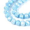 Anti-Tarnish Electroplate Rondelle Glass Beads Strands EGLA-T021-8mm-17-03-4