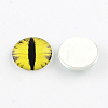 Half Round/Dome Dragon Eye Pattern Glass Flatback Cabochons for DIY Projects GGLA-Q037-8mm-30-2