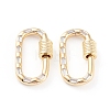 Brass Micro Pave Cubic Zirconia Screw Carabiner Lock Charms X-ZIRC-L093-58A-G-1