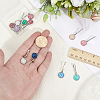 12Pcs Flat Round Alloy Resin Zipper Pulls Charms FIND-CY0002-31-3