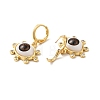 Resin Horse Eye Dangle Leverback Earrings with Cubic Zirconia EJEW-E185-01G-M-4