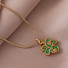 Vintage 304 Stainless Steel Enamel Maple Leaf Pendant Necklaces for Women YM5382-1