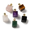Natural Mixed Gemstone Perfume Bottle Pendants G-Z039-04G-1