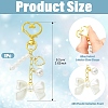 Brass & ABS Plastic Imitation Pearl Pendant Decorations HJEW-YW00398-2