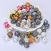 Colorful Pattern Printed Silicone Focal Beads LS-SI-JX0022A-12-5