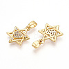 Brass Micro Pave Cubic Zirconia Pendants KK-T070-60G-2