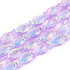 Transparency Electroplate Glass Beads Strands GLAA-T023-40A-04-1
