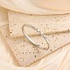 304 Stainless Steel & Crystal Rhinestone Hinged Bangles for Women WGC4C17-02-1