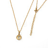 306 Stainless Steel Hollow Cross Circular Pendant Necklaces for Women YU8879-5