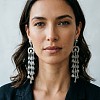 Geometric Alloy Chandelier Earrings for Women WG4494D-01-2
