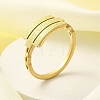 Textured Rectangle 304 Stainless Steel Finger Ring for Women RJEW-L126-05B-05G-1