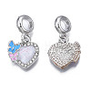 Rack Plating Alloy Enamel European Dangle Charms MPDL-N039-053-2