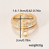Brass Micro Pave Cubic Zirconia Finger Rings FA7520-7-1