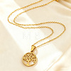 304 Stainless Steel Ring with Tree of Life Pendant Cable Chain Necklaces for Women WG02B39-03-1