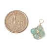 Natural Mixed Gemstone Round Copper Wire Wrapped Pendants PALLOY-JF03047-2
