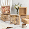 Square Folding Cardboard Kraft Paper Packing Drawer Boxes with Clear Plastic Cover CON-WH0100-57C-4