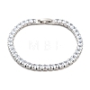 Brass Pave Clear Cubic Zirconia Square Link Bracelets BJEW-B094-09P-1