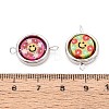 Polymer Clay Beads with CCB Plastic Frame Connector Charms CLAY-T022-35M-04-3