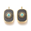 Natural Black Agate & Synthetic Turquoise Pendants KK-P184-01A-02G-1