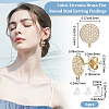 4 Pairs Brass Micro Pave Cubic Zirconia Flat Round Stud Earring Findings ZIRC-BBC0001-96-2