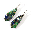 Colorful Natural Imperial Jasper Diamond-shaped Dangle Earrings MY0462-2-1