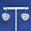 Natural & Synthetic Gemstone & 304 Stainless Steel Hoop Earrings for Women EJEW-G475-04P-4