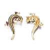 Gecko Alloy Brooch with Rhinestone JEWB-N007-079-2