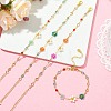 Natural Cultured Freshwater Pearl & Brass & Glass Link Bracelets for Women BJEW-JB14110-1