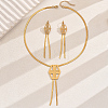 Stainless Steel Cross Tassel Necklace & Earring Sets for Women BL3761-5
