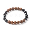 Non-Magnetic Synthetic Hematite Beads Stretch Bracelets BJEW-JB06634-2