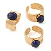 Oval Natural Mixed Stone Finger Rings RJEW-Z057-12G-2