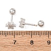 Christmas 925 Sterling Silver Snowflake Stud Earrings EJEW-F397-04P-4