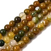 Natural Striped Agate/Banded Agate Beads Strands G-Z060-A01-A18-10
