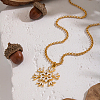 Minimalist 304 Stainless Steel Enamel White Snowflake Pendant Necklaces for Women NO8875-5