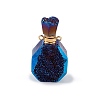 Electroplated Natural Druzy Agate Openable Perfume Bottle Pendants G-L524-10G-02-2