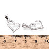 925 Sterling Silver Micro Pave Clear Cubic Zirconia Pendants STER-T008-82P-3