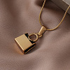 304 Stainless Steel Enamel White and Black Handbag Pendant Necklaces for Women ZO0071-4